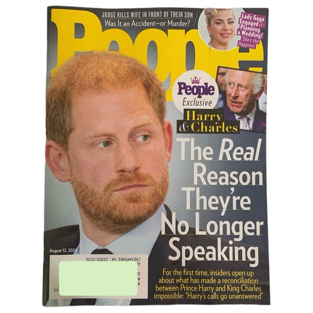 People Magazine August 12 2024 Prince Harry King Charles Lady Gaga Engaged
